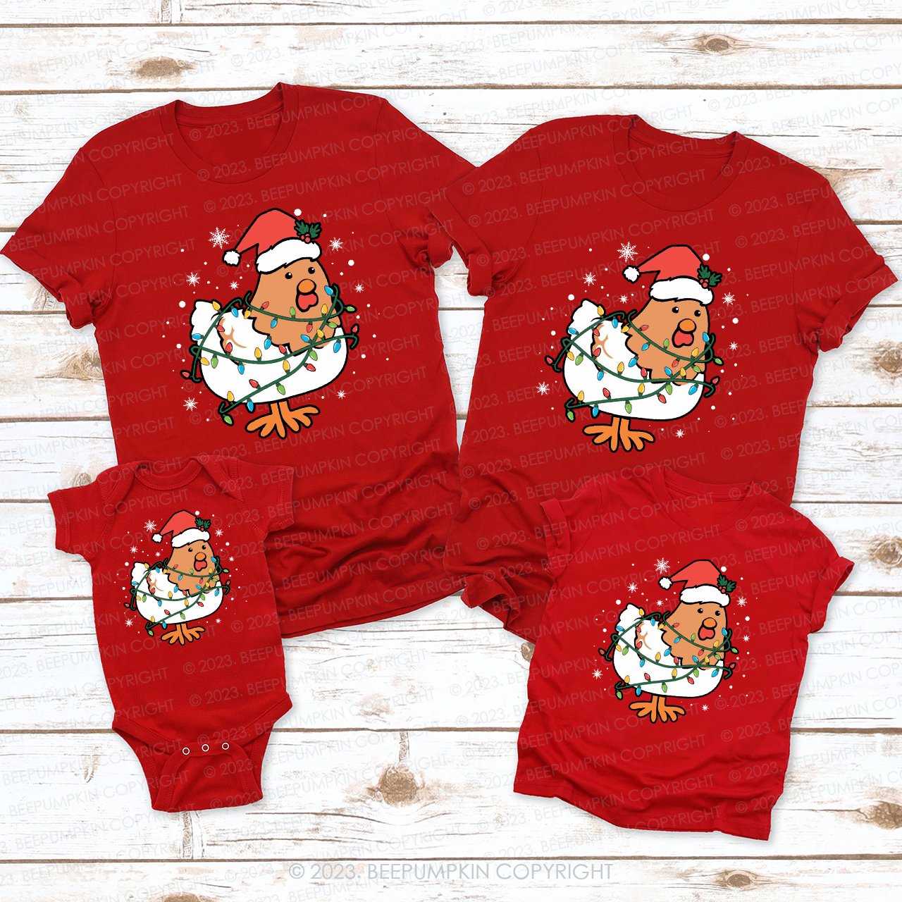 Chicken Lover Christmas Family Matching Shirts Beepumpkin