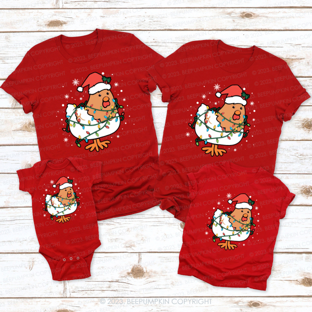 Chicken Lover Christmas Family Matching Shirts Beepumpkin