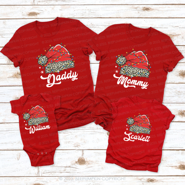 Christmas Red Santa Hat Family Matching Shirts Beepumpkin