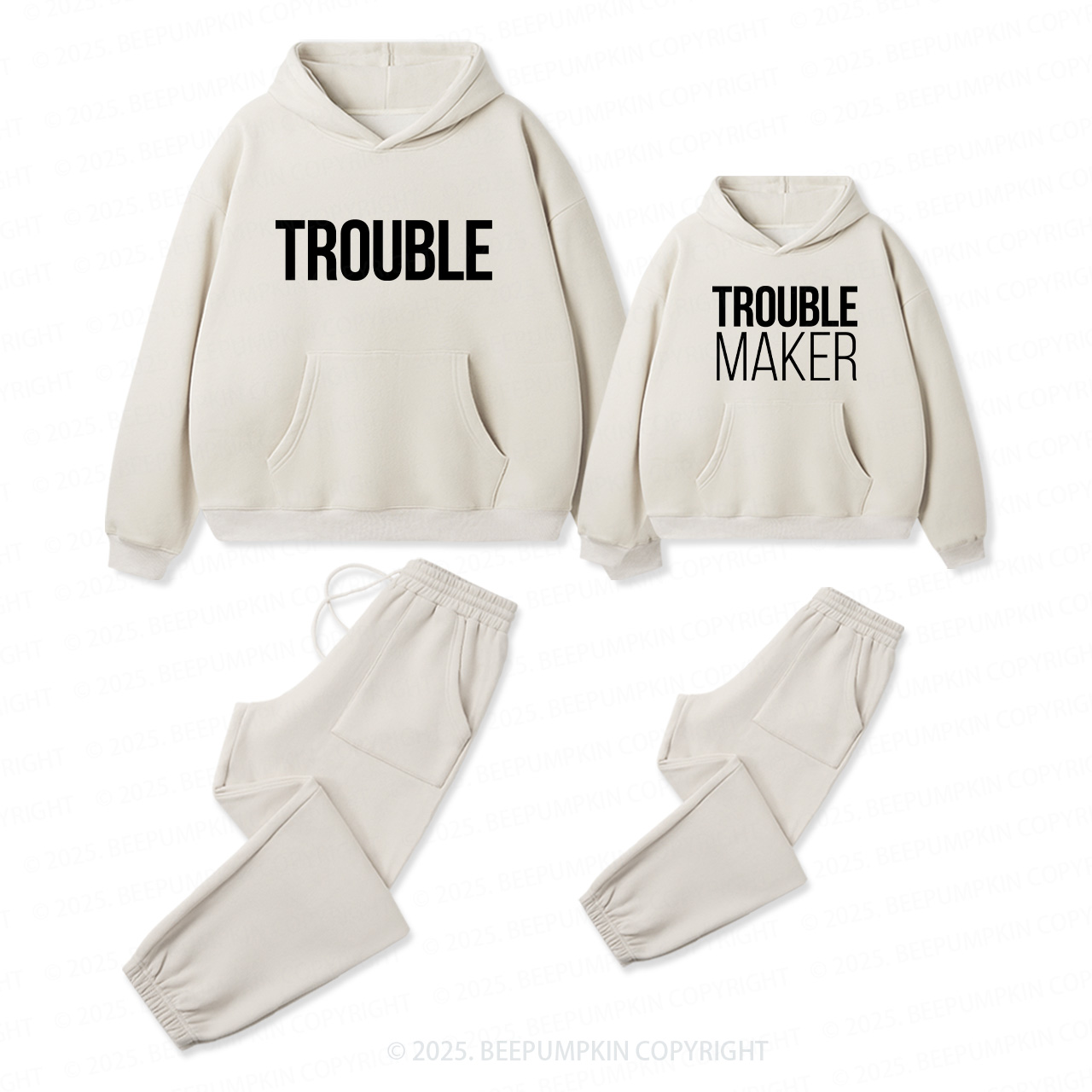 Trouble Dad & Me Matching Hoodie Set
