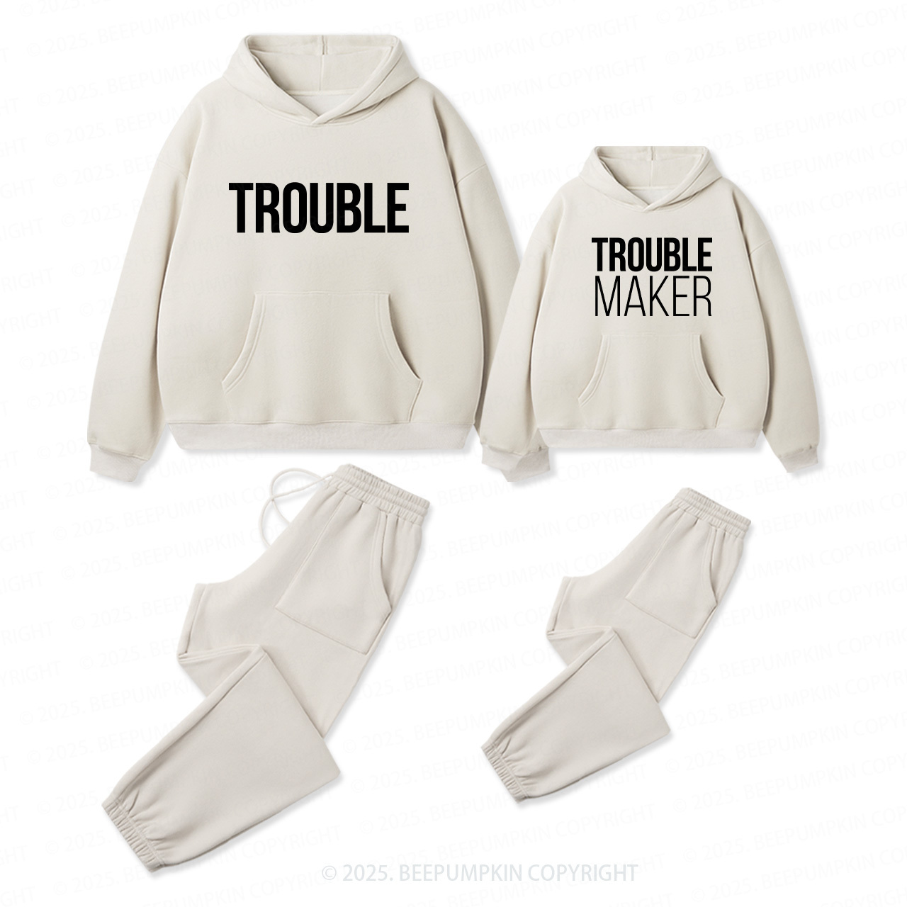 Trouble Dad & Me Matching Hoodie Set
