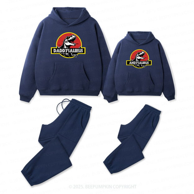Personalized Name-saurus Dad & Me Matching Hoodie Set