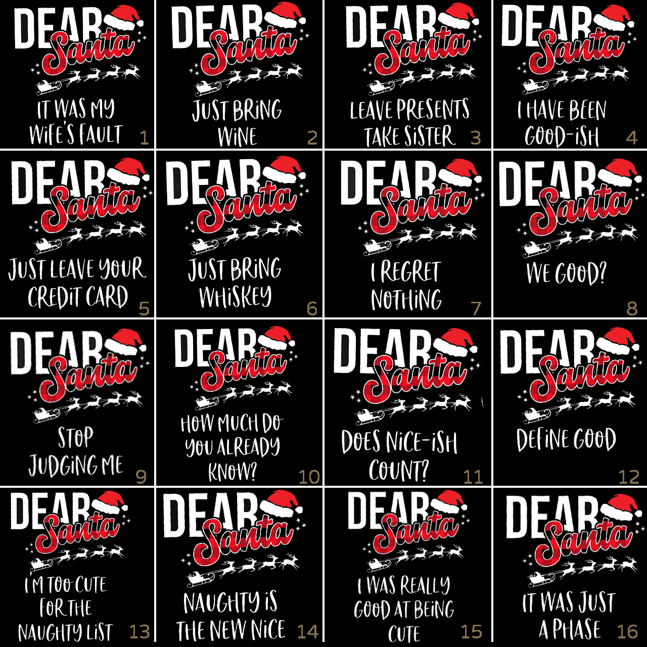 Dear Santa Elk Sleigh Family Matching Blue Pajamas Beepumpkin