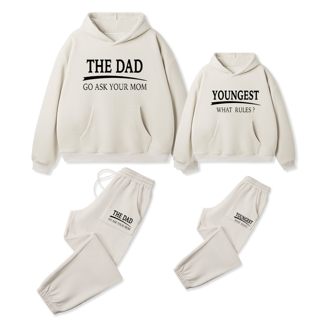 Personalized Rules Family Matching Hoodie Set
