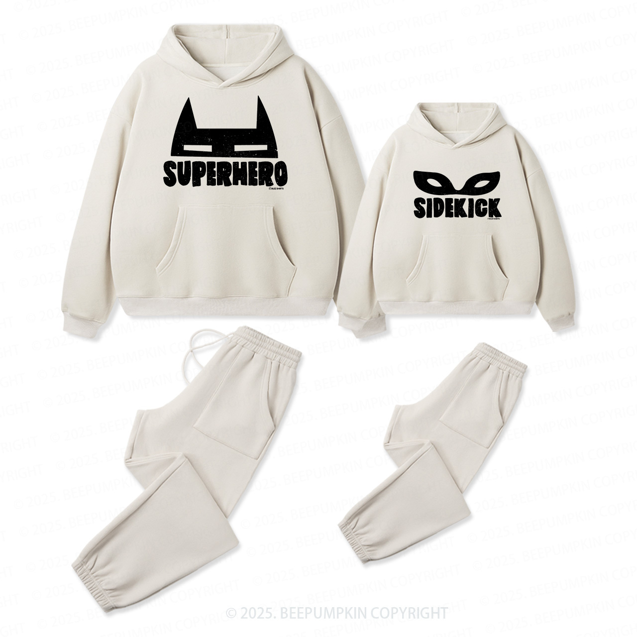 Personalized Hero Dad & Me Matching Hoodie Set