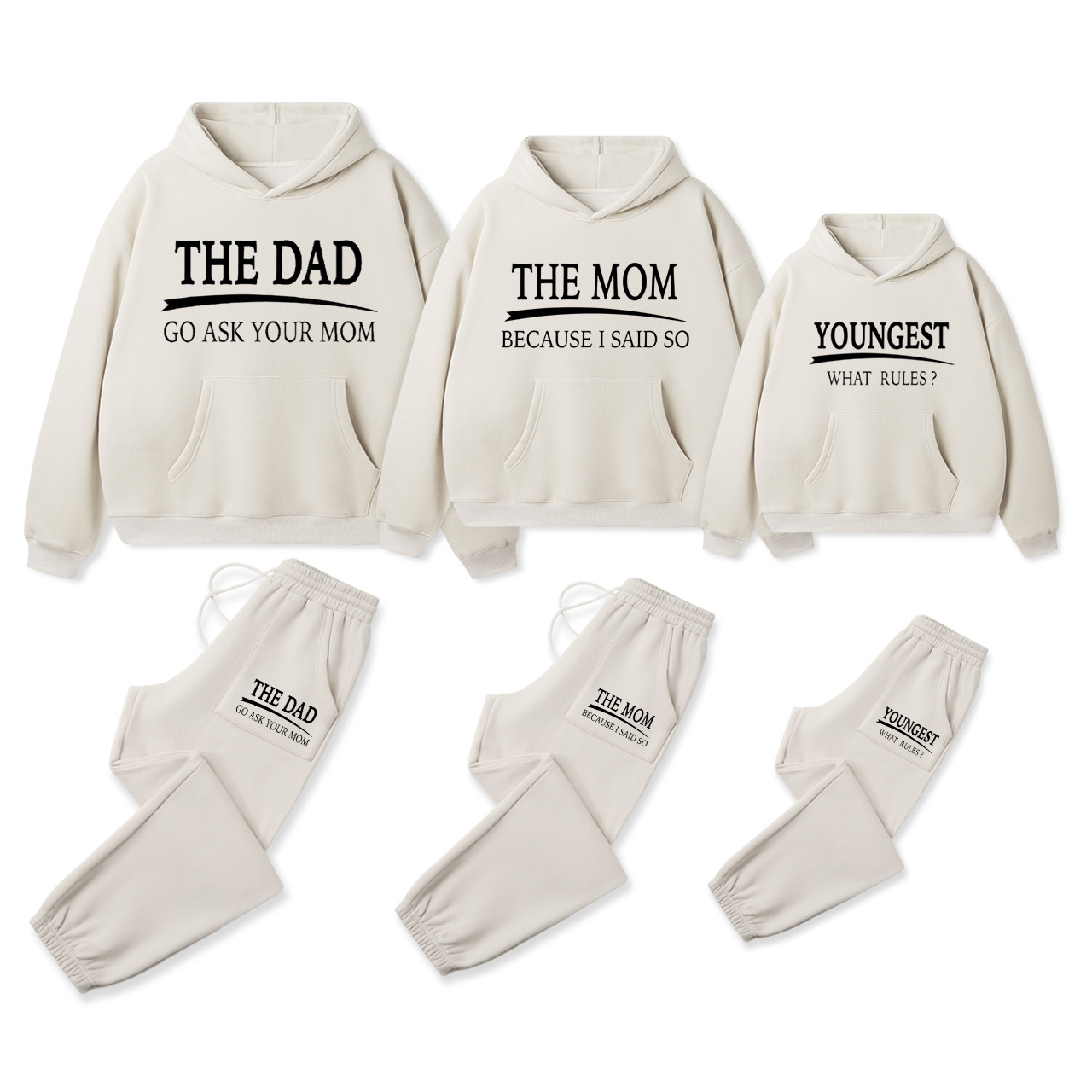 Personalized Rules Family Matching Hoodie Set