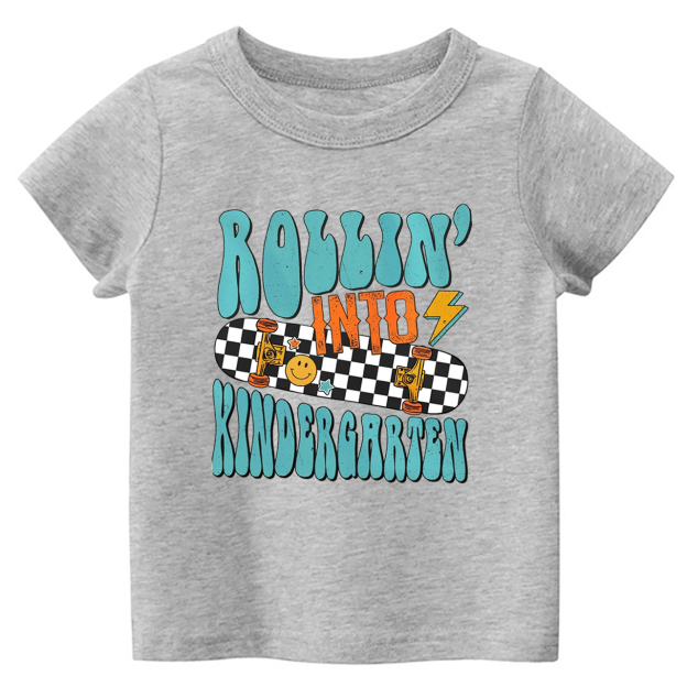 Rolling Into Kindergarten Toddler&Kids Tees 