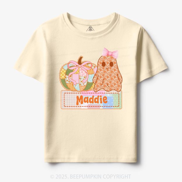 Personalized Pumpkin & Pretty Ghost Toddler&Kid's Tees Beepumpkin