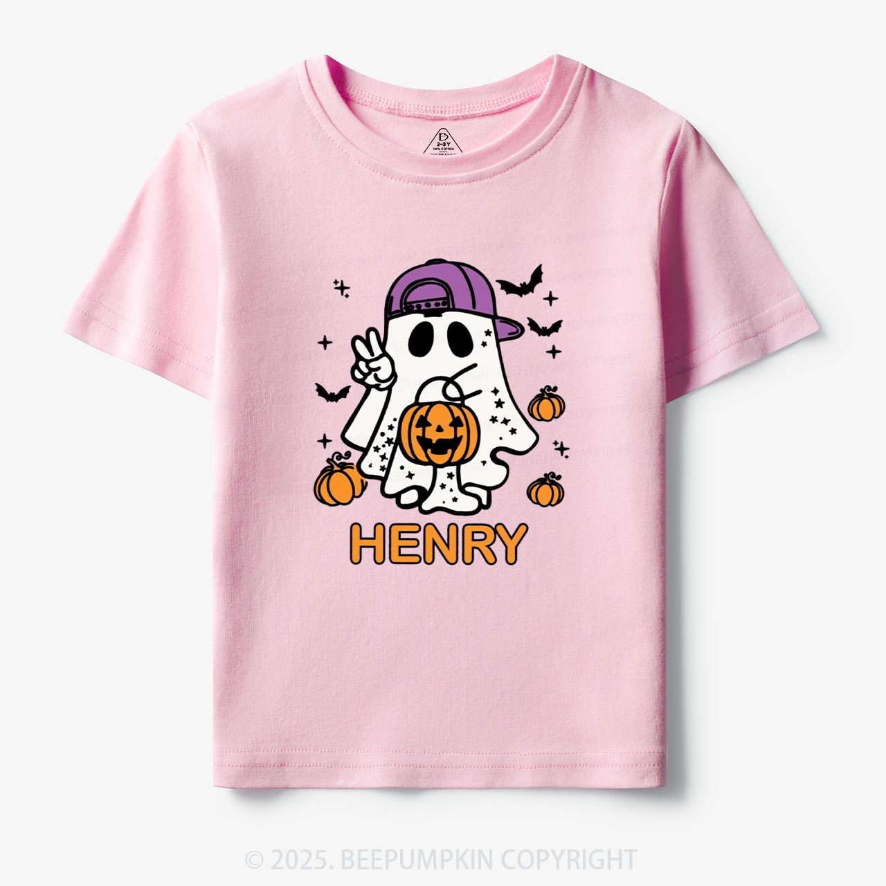 Personalized Halloween Boy Ghost Toddler&Kid's Tees Beepumpkin
