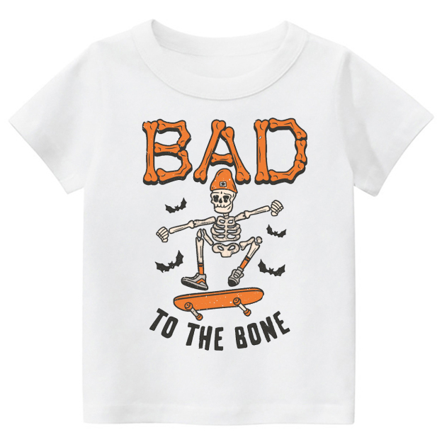 Bad To The Bone Halloween Kids Shirt 
