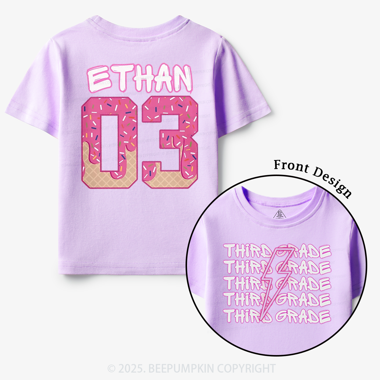 Personalized Lightning Grade Toddler&Kid's Tees Beepumpkin