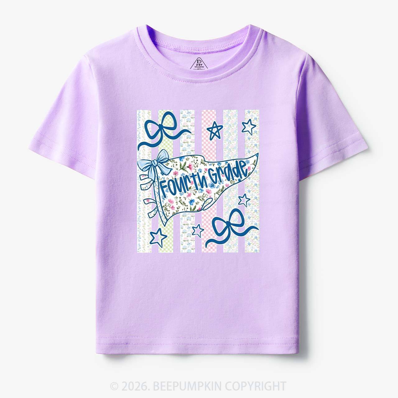 Retro Striped Floral Pennant Flag Back To School Toddler&Kid's Tees