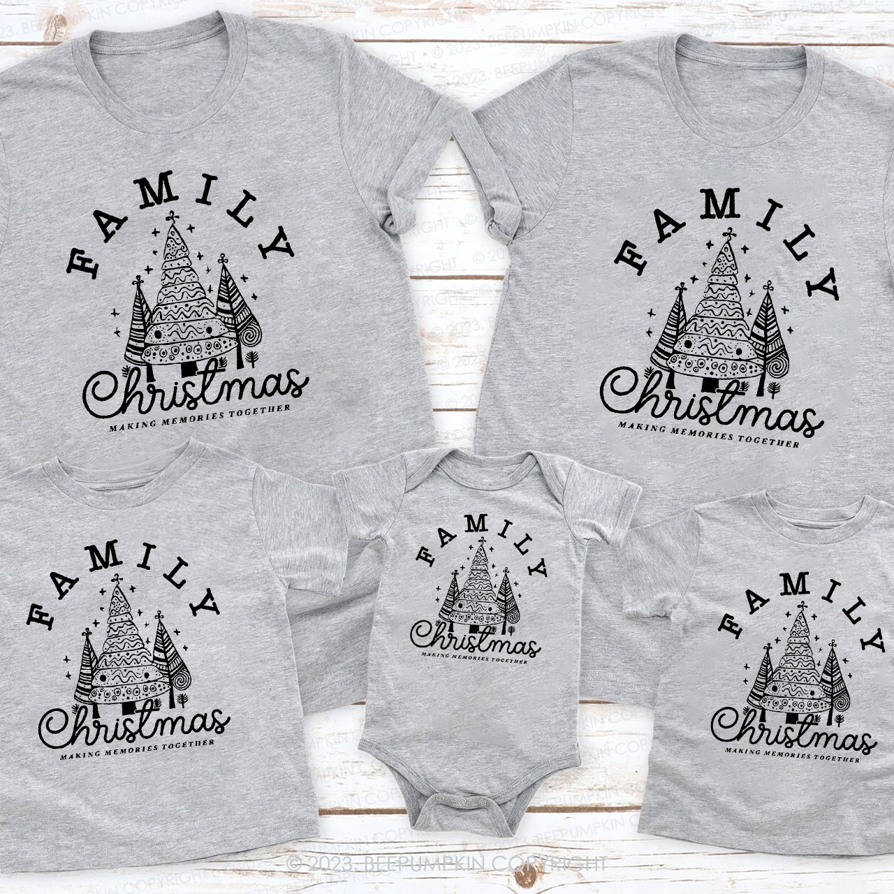 Family Christmas Tree Making Memories Together Matching Shirt