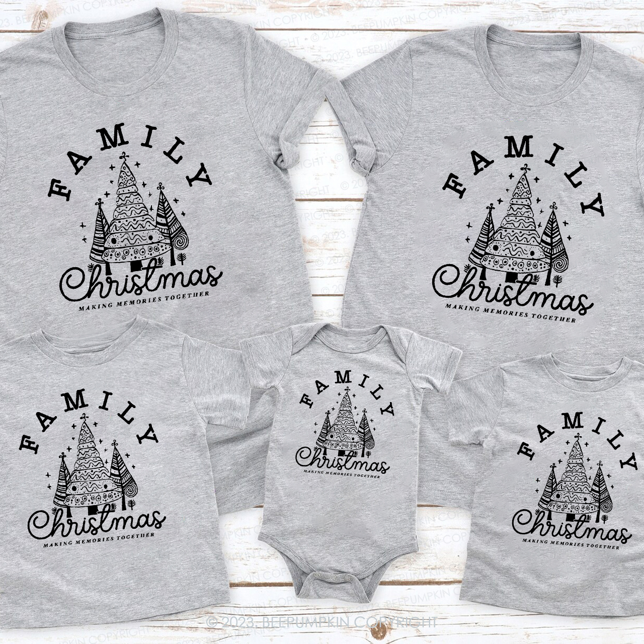 Family Christmas Tree Making Memories Together Matching Shirt