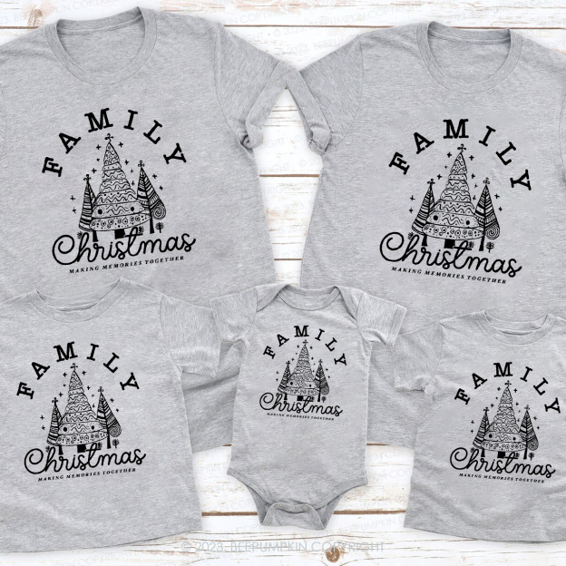 Family Christmas Tree Making Memories Together Matching Shirt