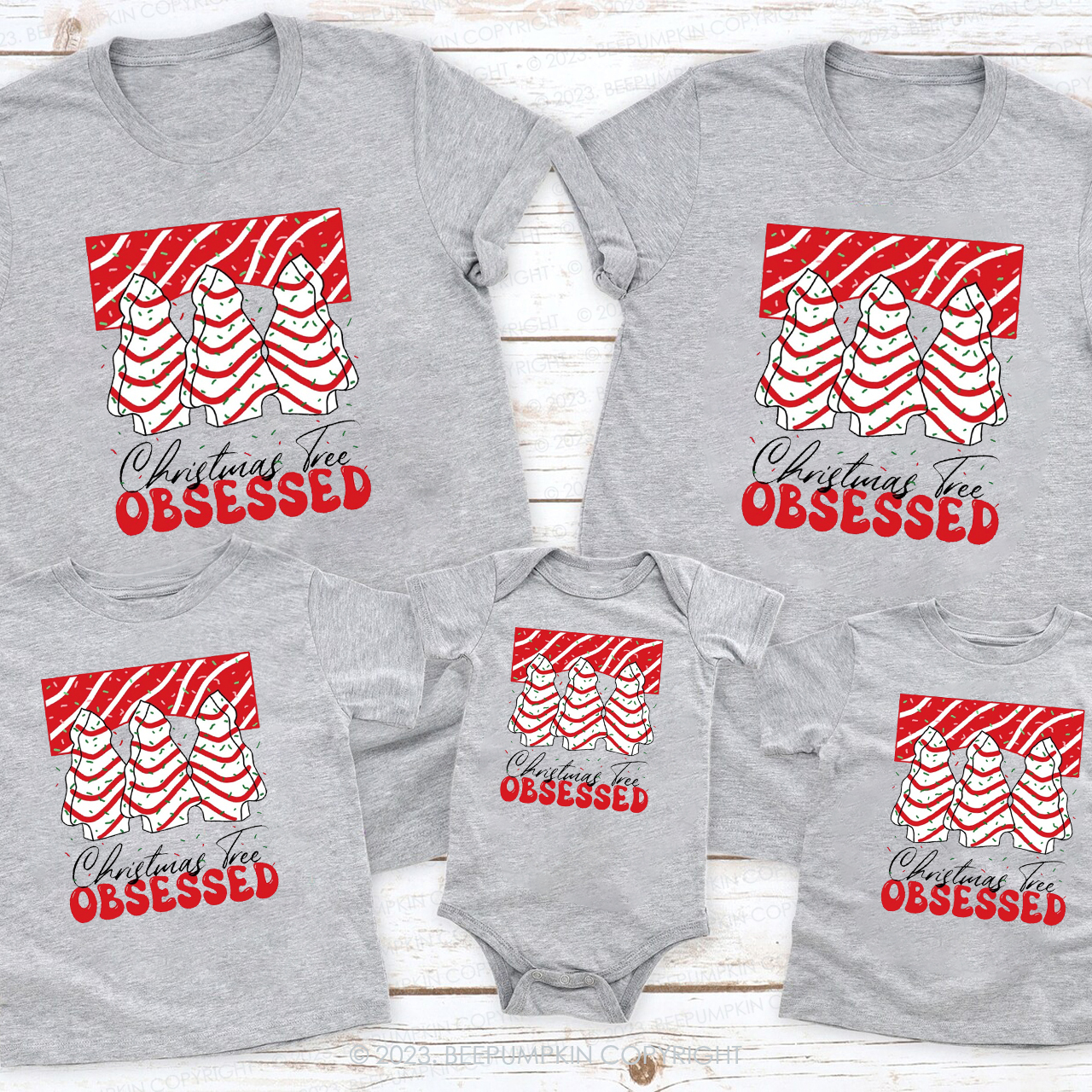 Christmas Tree Junkie Obsessed Retro Matching Shirt