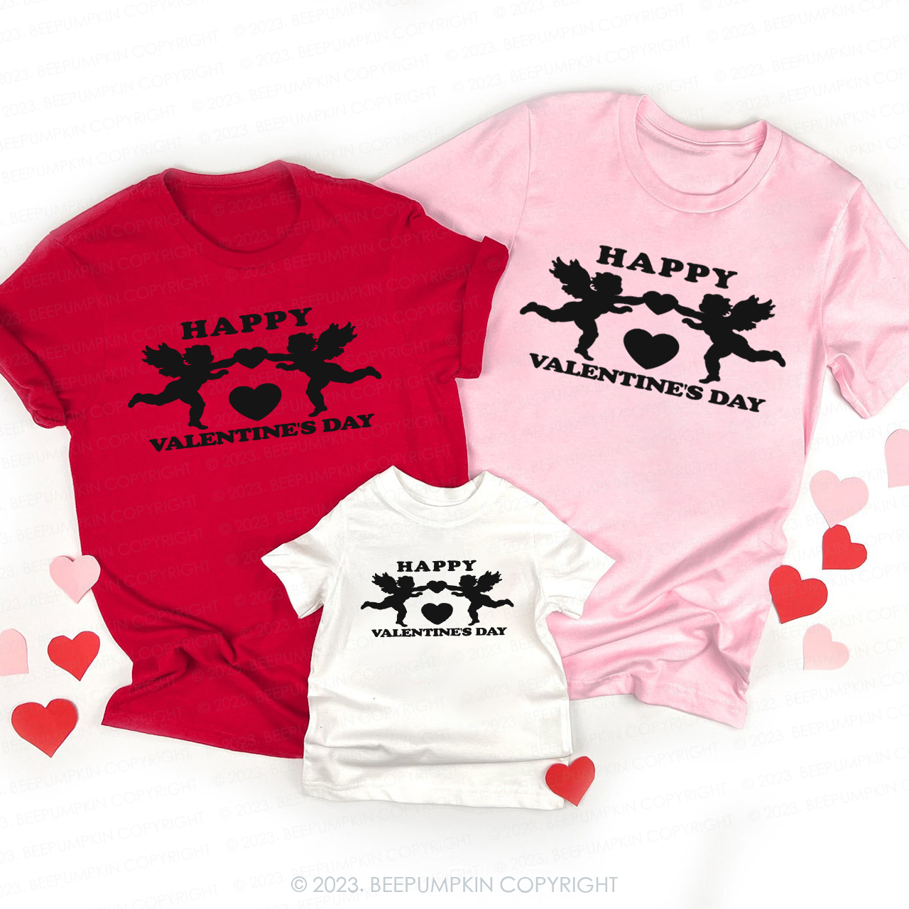 The Arrival and Encounter of Cupid Valentine Family Matching Shirts