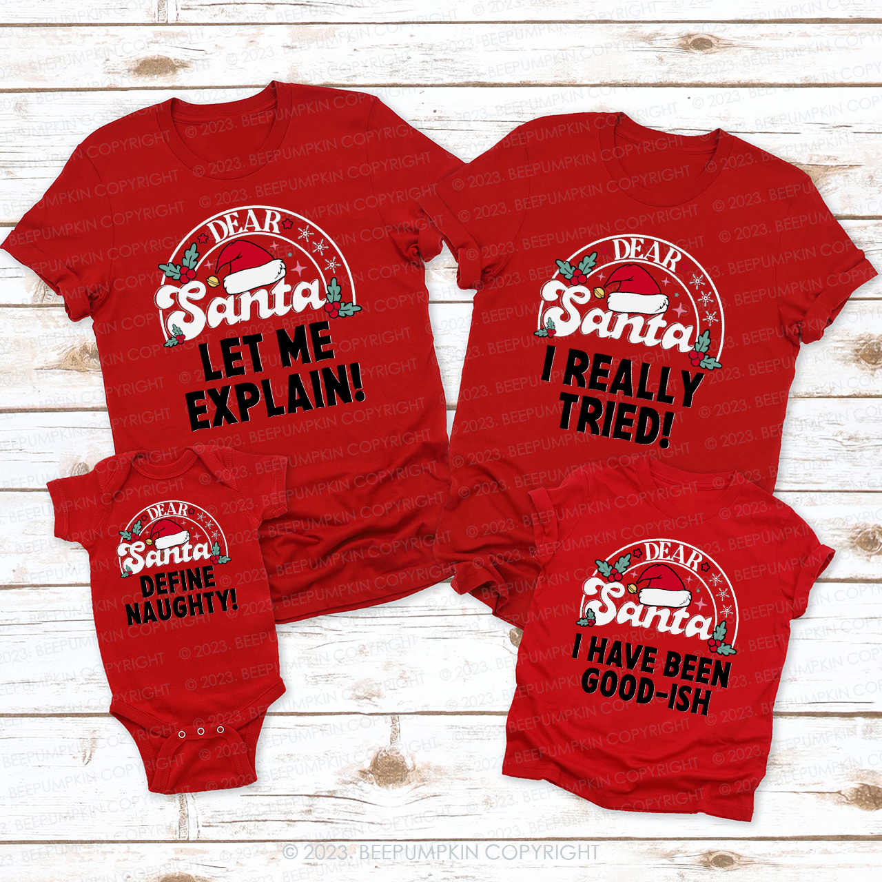 Personalized Funny Christmas Party Matching Tees For Family