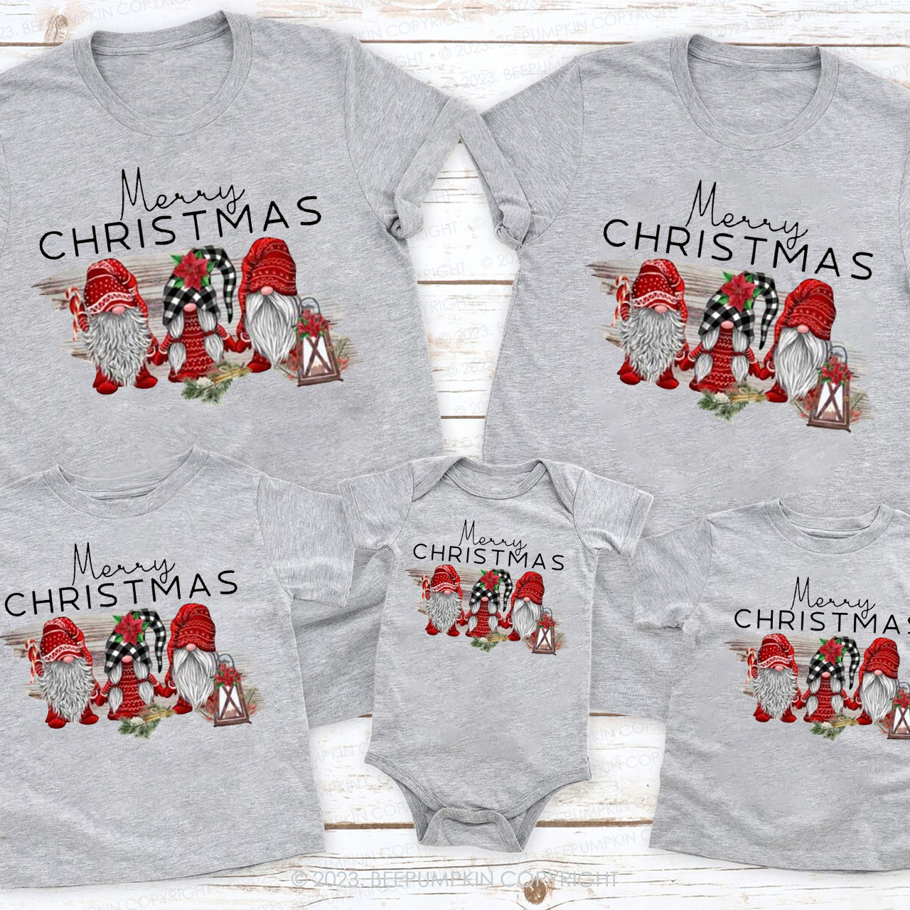 Merry Christmas Gnomes Family Matching Shirt