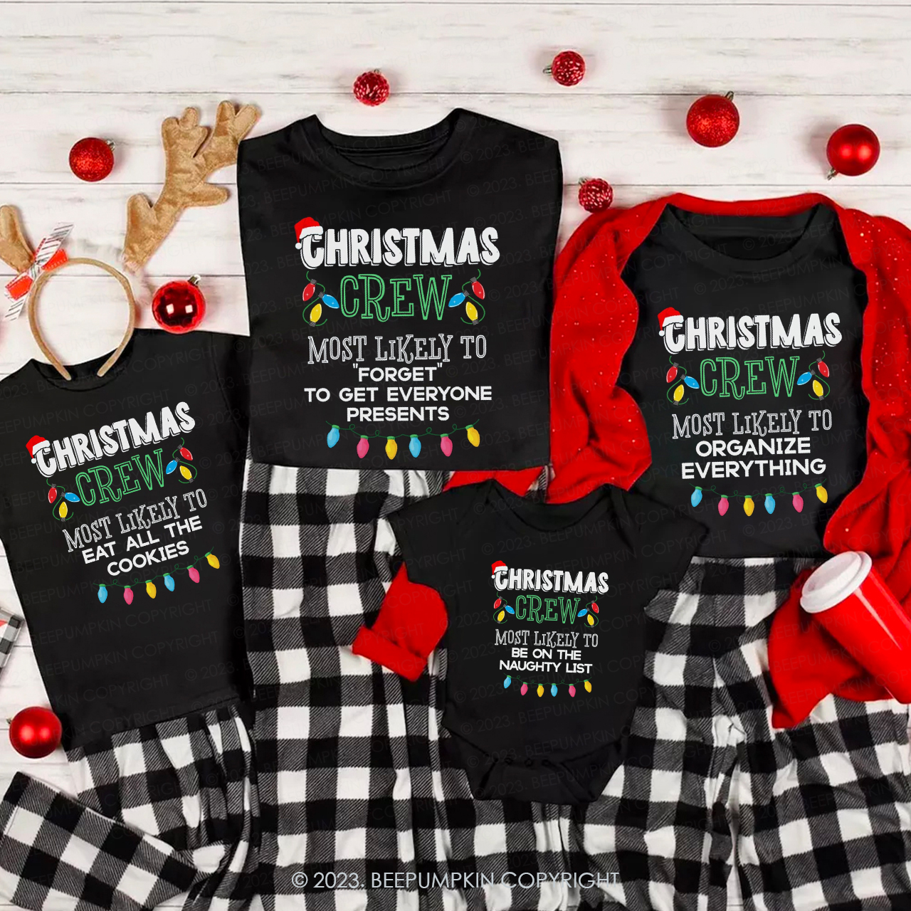 Personalized Christmas Crew Most Likely To Family Gifts Matching Tees