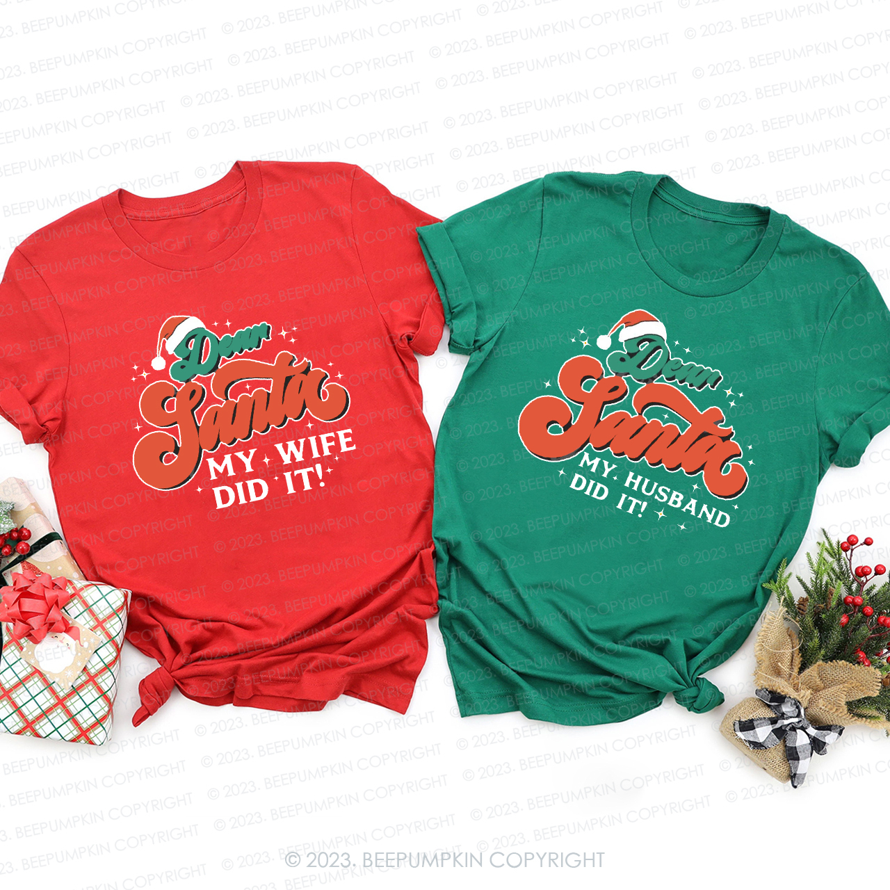 Cute Dear Santa Family Christmas Gift Matching Shirts