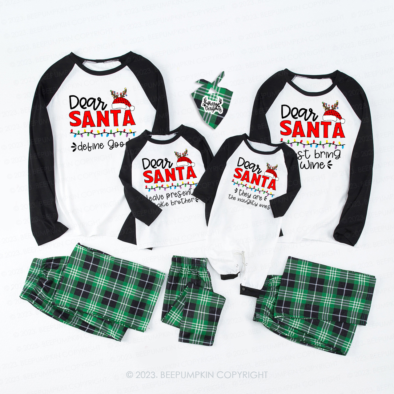 Dear Santa Buffalo Plaid Christmas Matching Pajamas For Family Beepumpkin