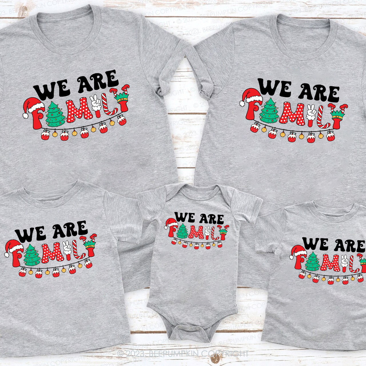 We are Family Christmas 2023 Holiday Matching Shirts