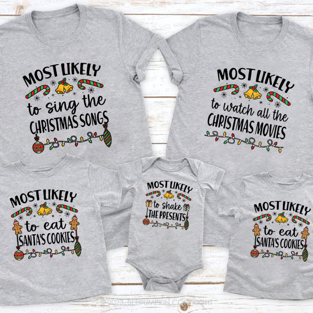 46 Quotes Most Likely Christmas Funny Holiday Matching Shirts