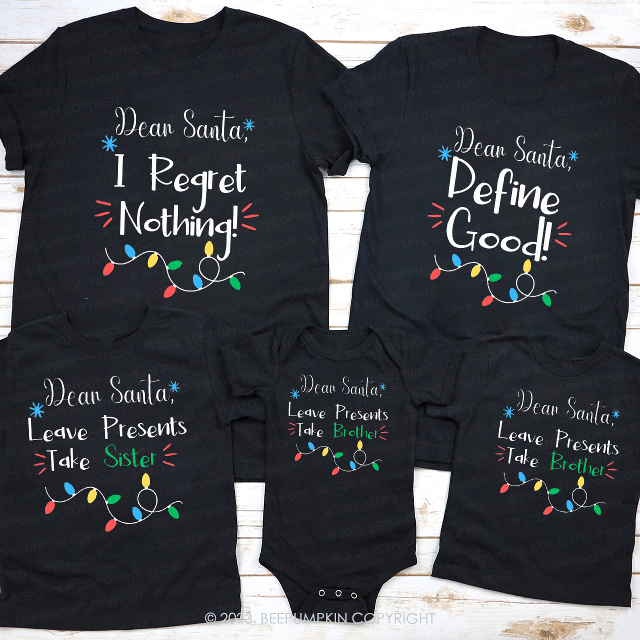 Christmas Dear Santa Group Family Holiday Matching Shirts