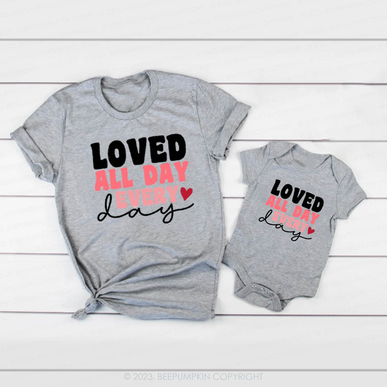 Love You All Day Every Valentines Day Family Matching Shirts