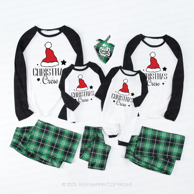 Christmas Crew Cute Santa Hat Family Matching Pajamas