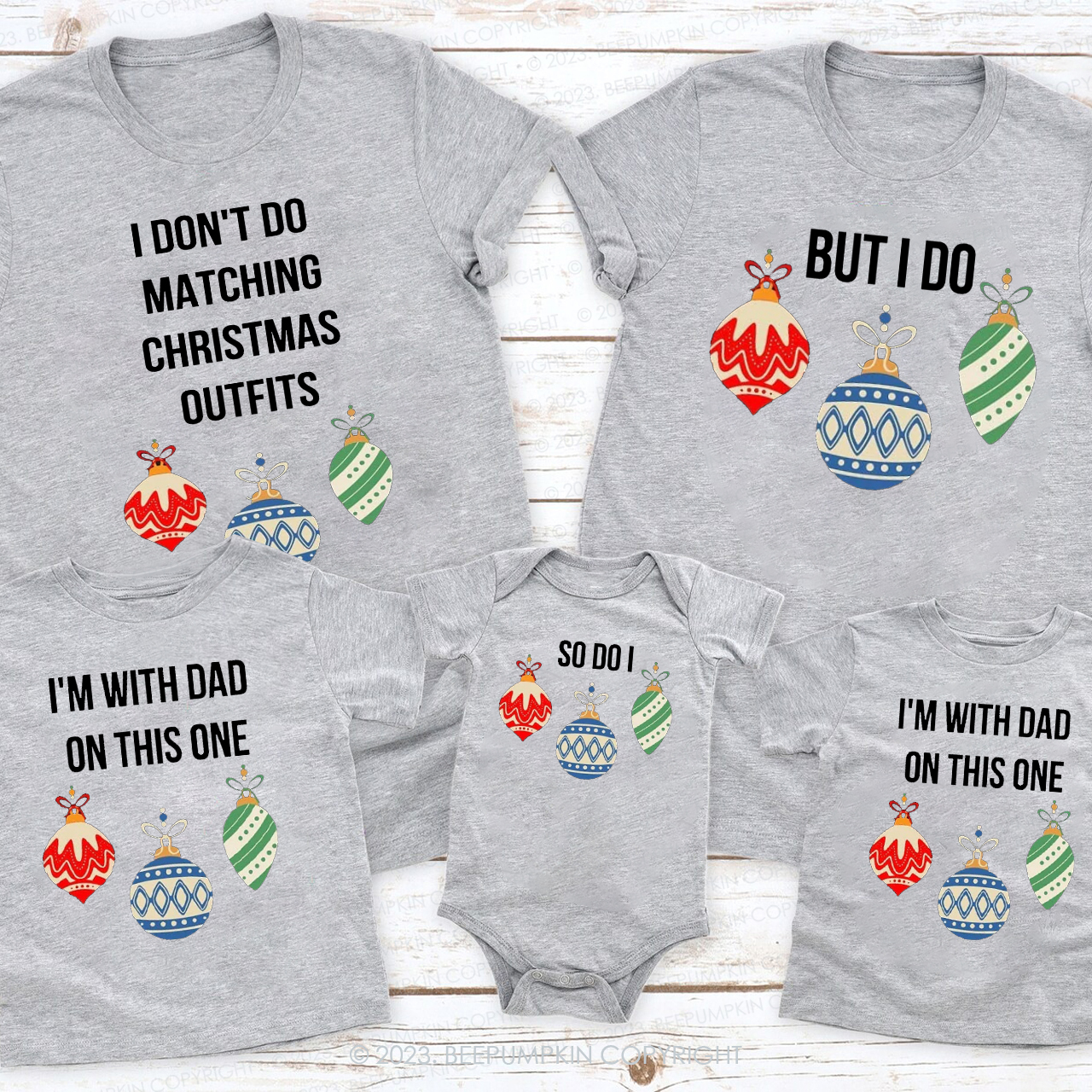 I Don't Do Matching Christmas Outfits 2023 Christmas Family Matching Shirts