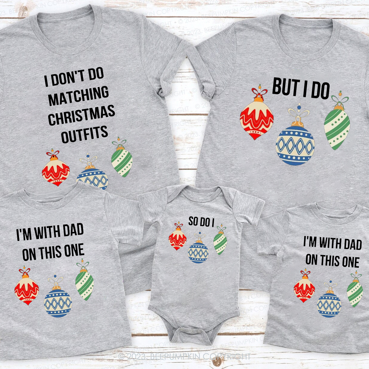 I Don't Do Matching Christmas Outfits 2023 Christmas Family Matching Shirts