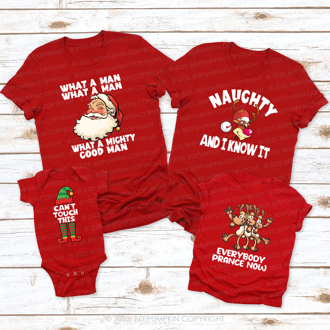 Family Group Matching Christmas Party Tees