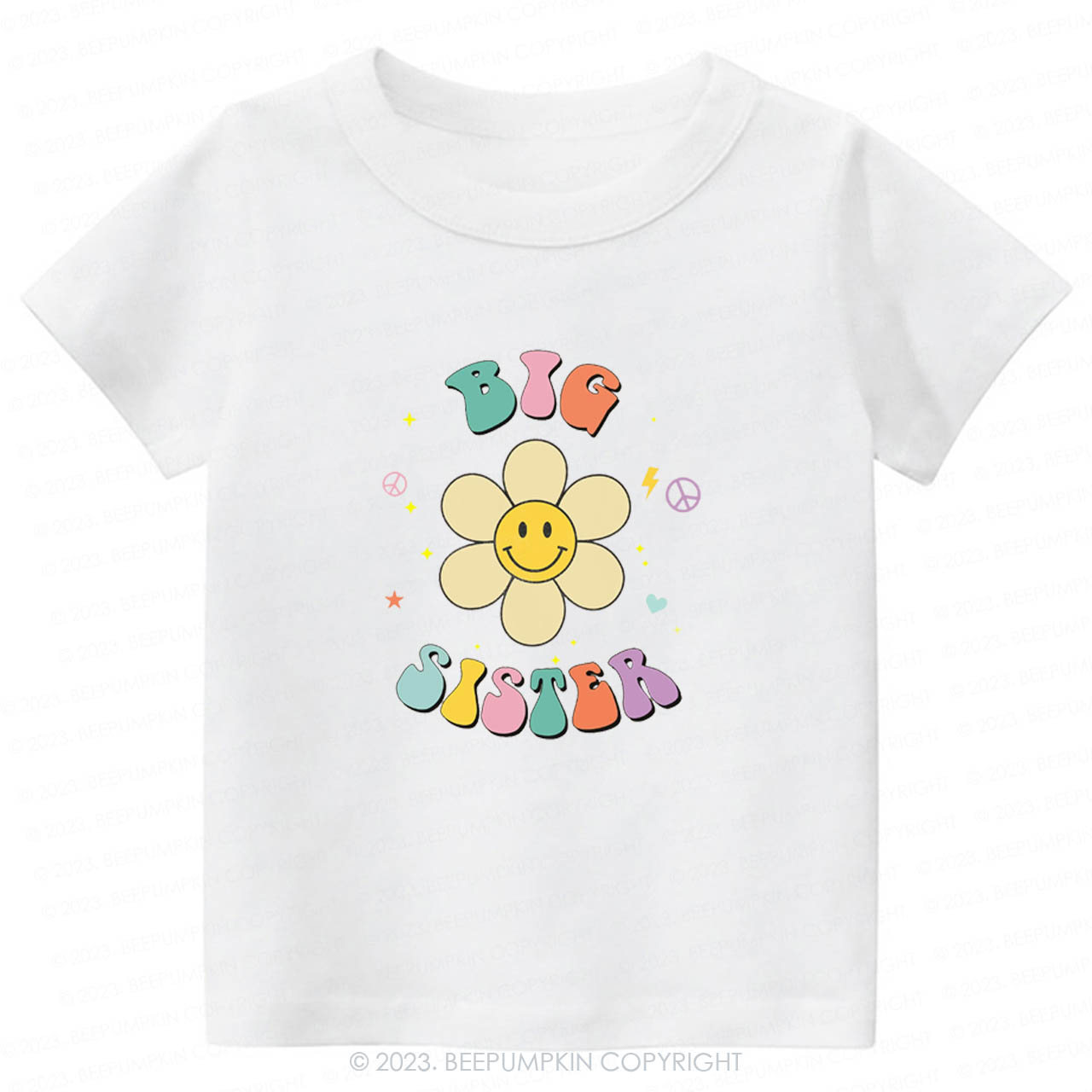 Personalized Smiley Face Flower Sibling -Toddler Tees