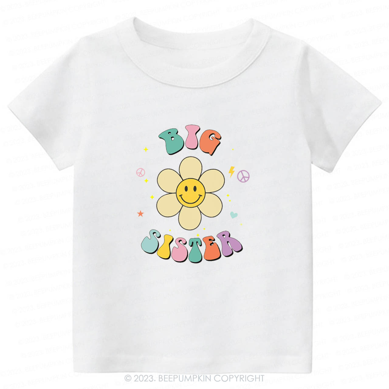 Personalized Smiley Face Flower Sibling -Toddler Tees
