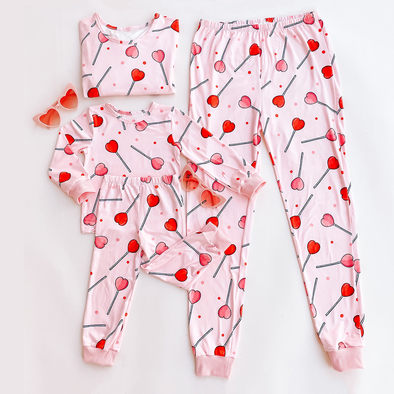 Heart Shaped Lollipop Valentine's Day Pajamas