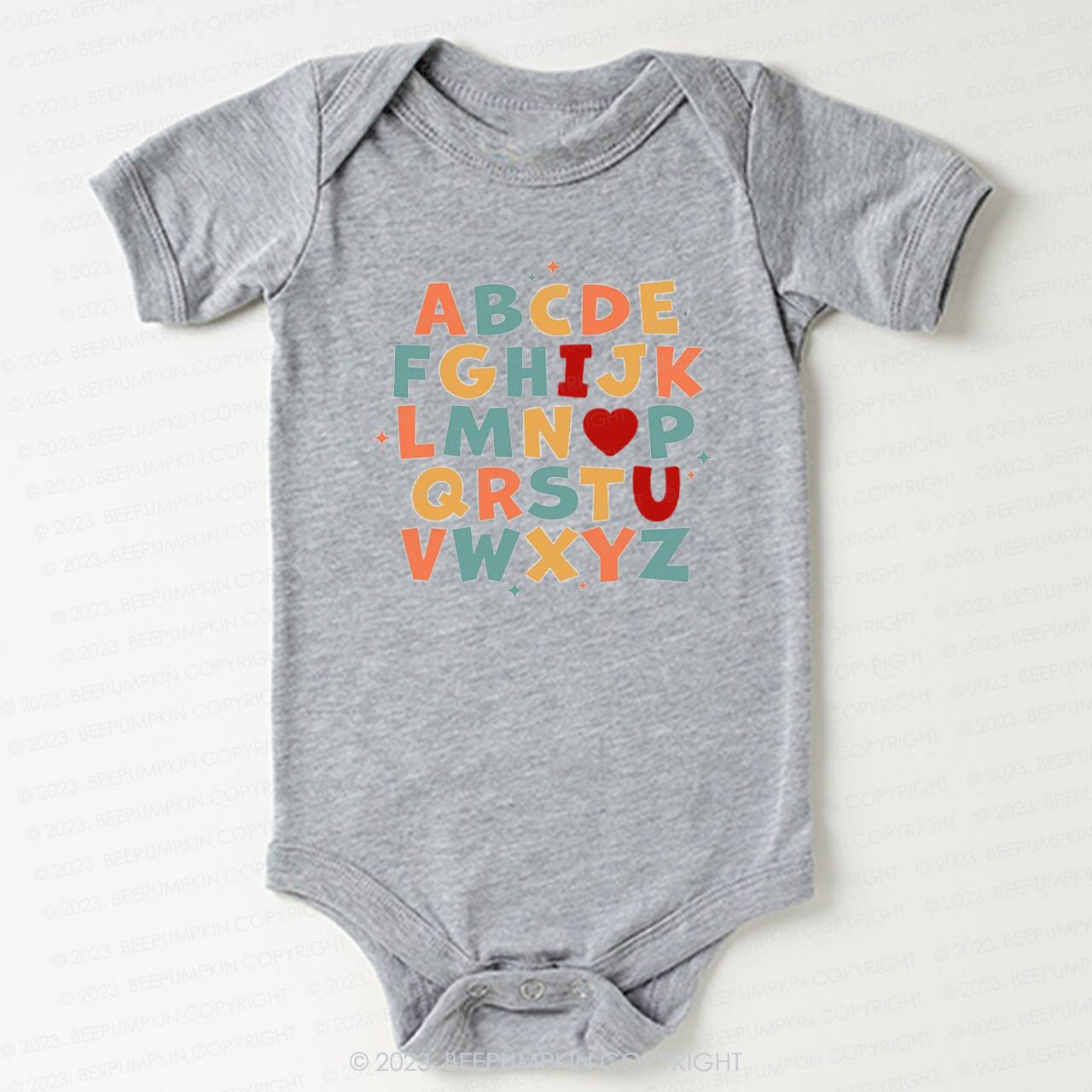 Alphabet I Love You Natural Bodysuit For Baby