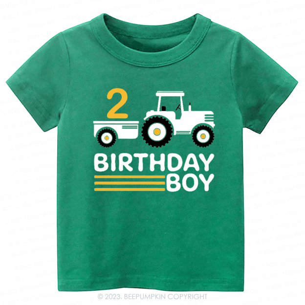 Boy Birthday Tractor -Toddler Tees