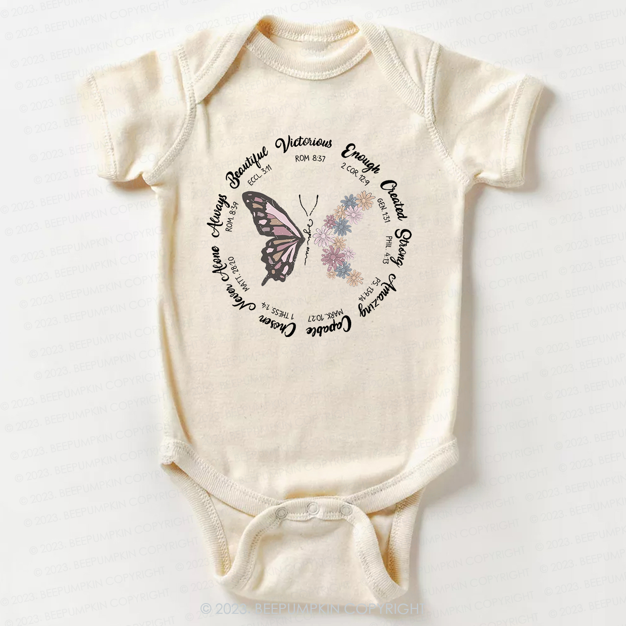Butterfly Jesus Bible Verse Bodysuit For Baby