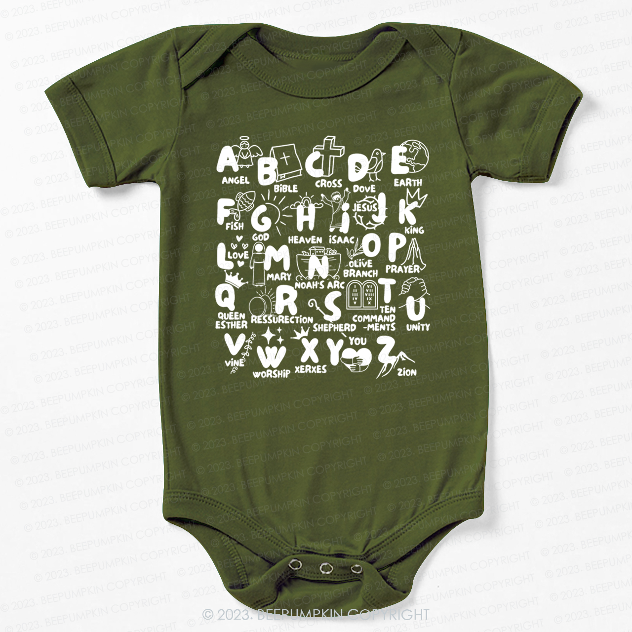 Biblical Alphabet Cut File Bodysuit For Baby