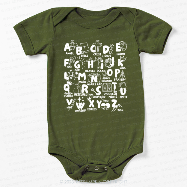 Biblical Alphabet Cut File Bodysuit For Baby