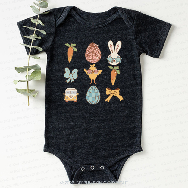 Kids Easter Carrot Car Bow Bodysuit For Baby