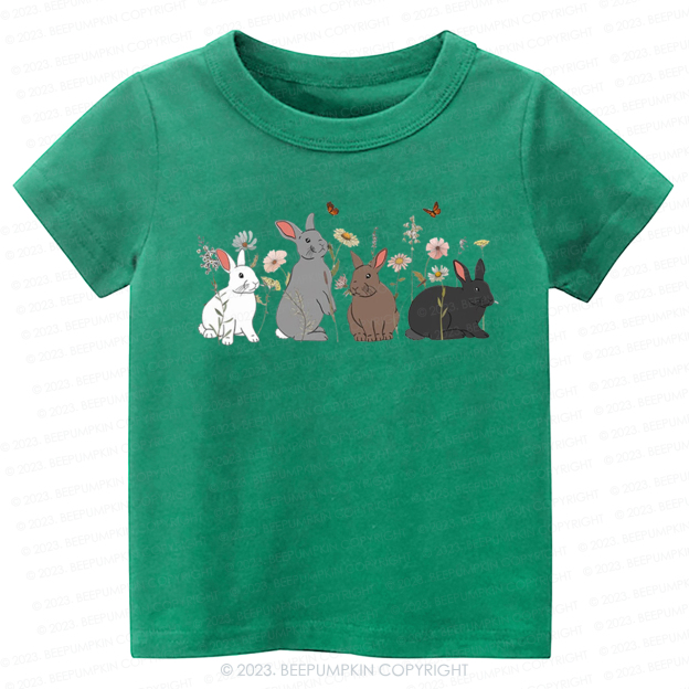Floral Butterfly Bunny Easter -Toddler Tees