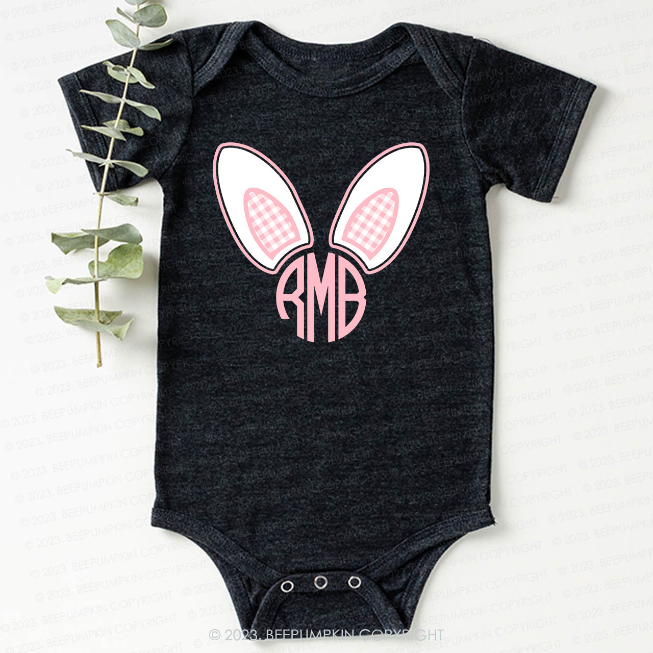 Monogrammed Bunny Easter Bodysuit For Baby