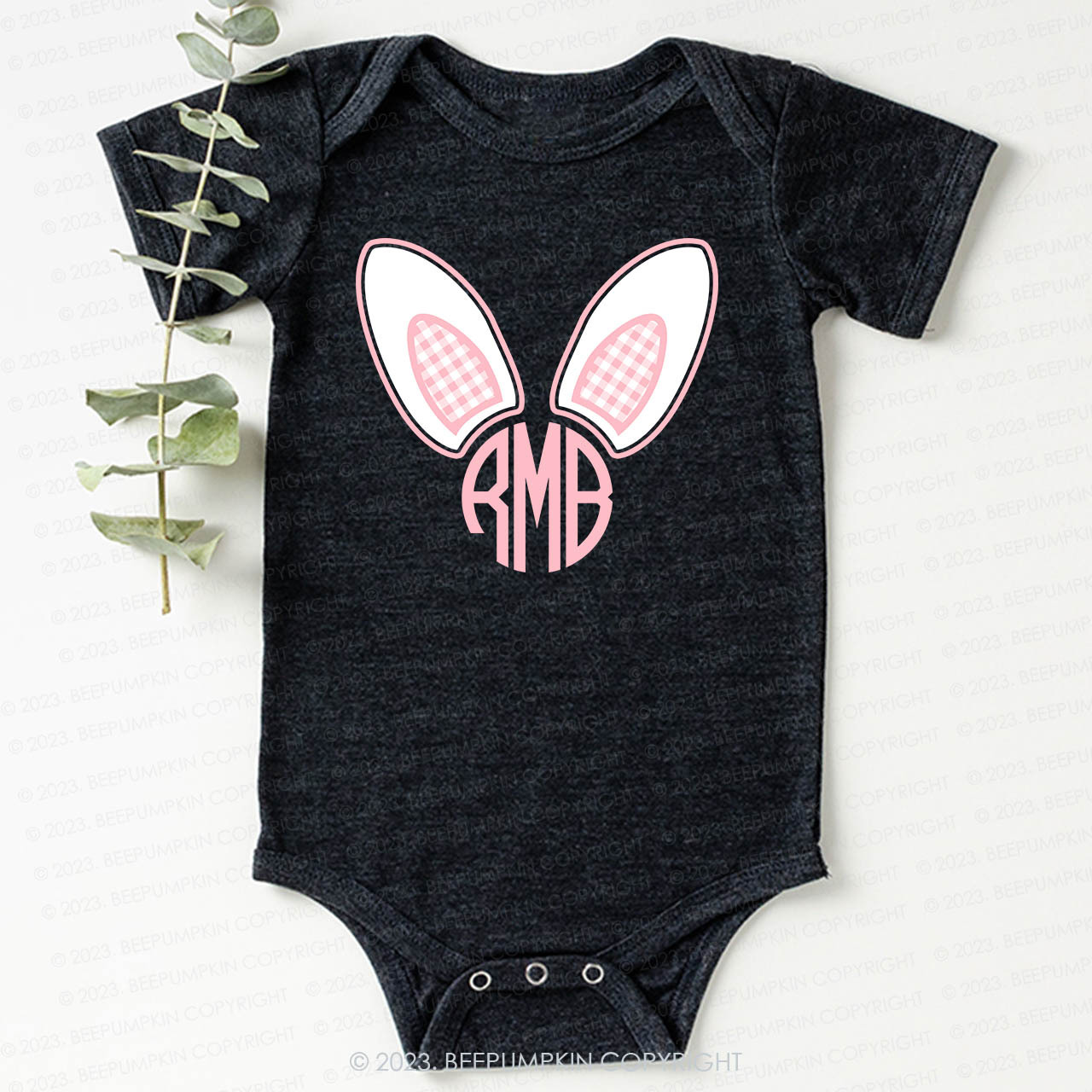 Monogrammed Bunny Easter Bodysuit For Baby