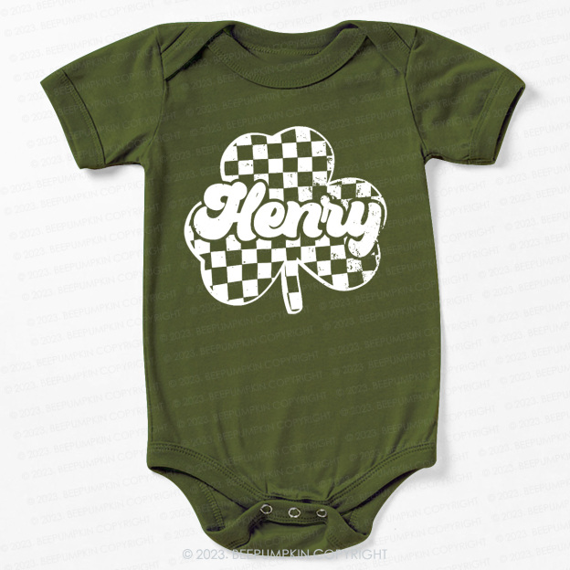 Clover Leaf with Name St.Patricks Day Bodysuit For Baby