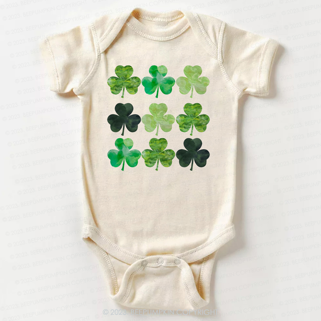 Watercolor Clovers St.Patricks Day Bodysuit For Baby