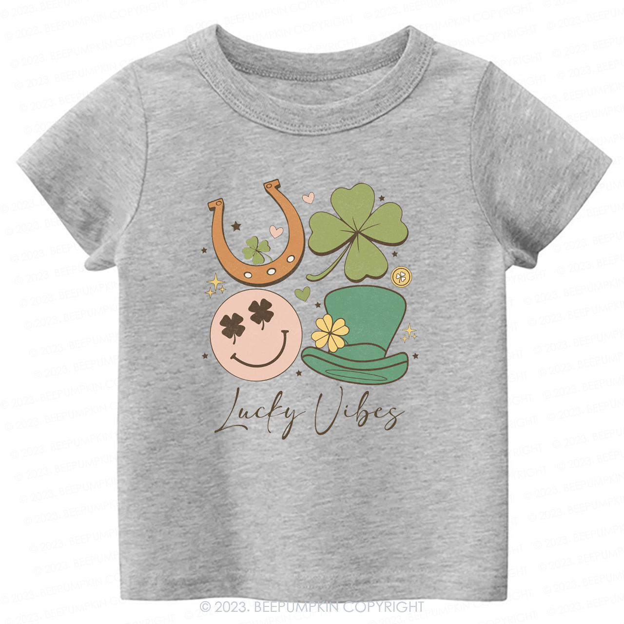 Lucky Vibes St.Patricks Day-Toddler&Kids Tees