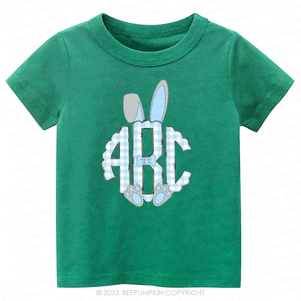 Pink Easter Bunny Ears Monogram Easter Toddler Tees